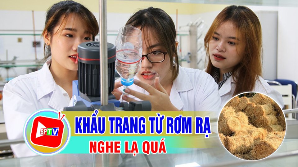 TIN TỨC 100 ĐỘ | Ý tưởng xanh: Biến rơm rạ thành... khẩu trang
