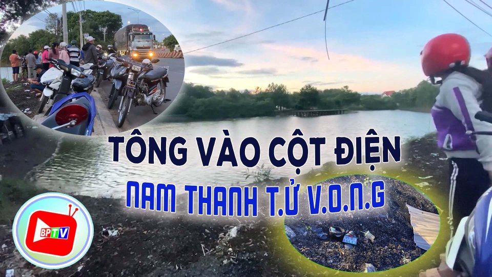 Tông vào cột điện, nam thanh văng xuống ao, t.4 v.o.n.g 