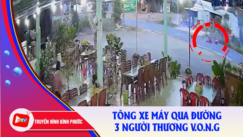 Tông xe máy qua đường, 3 người thương v.o.n.g
