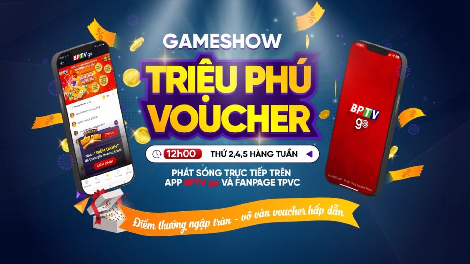 Triệu phú Voucher - Game show tương tác hấp dẫn sẽ phát sóng trên app BPTV go