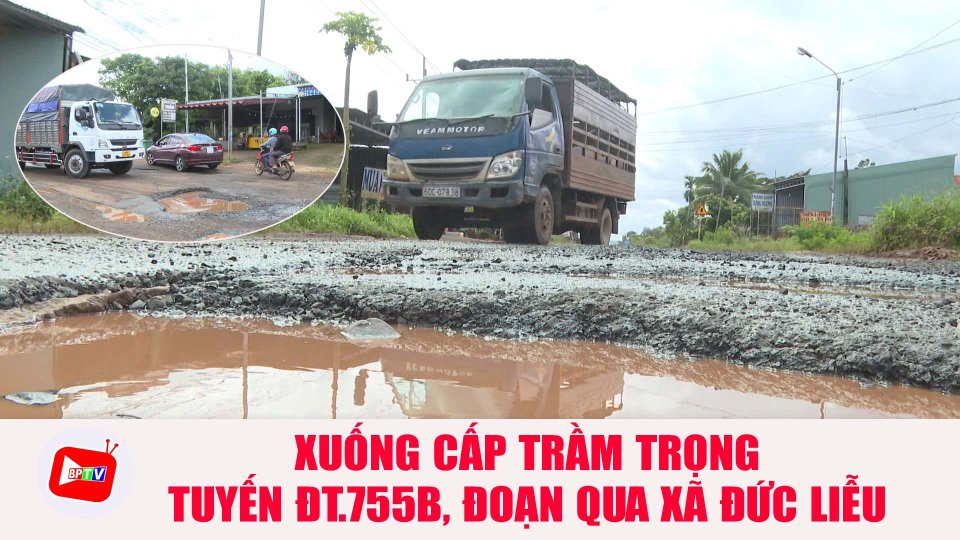 Tuyến ĐT.755B, đoạn qua xã Đức Liễu xuống cấp trầm trọng |BPTV