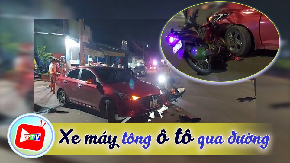 Xe máy chạy tốc độ cao tông ô tô qua đường, 1 người bị thương nặng 